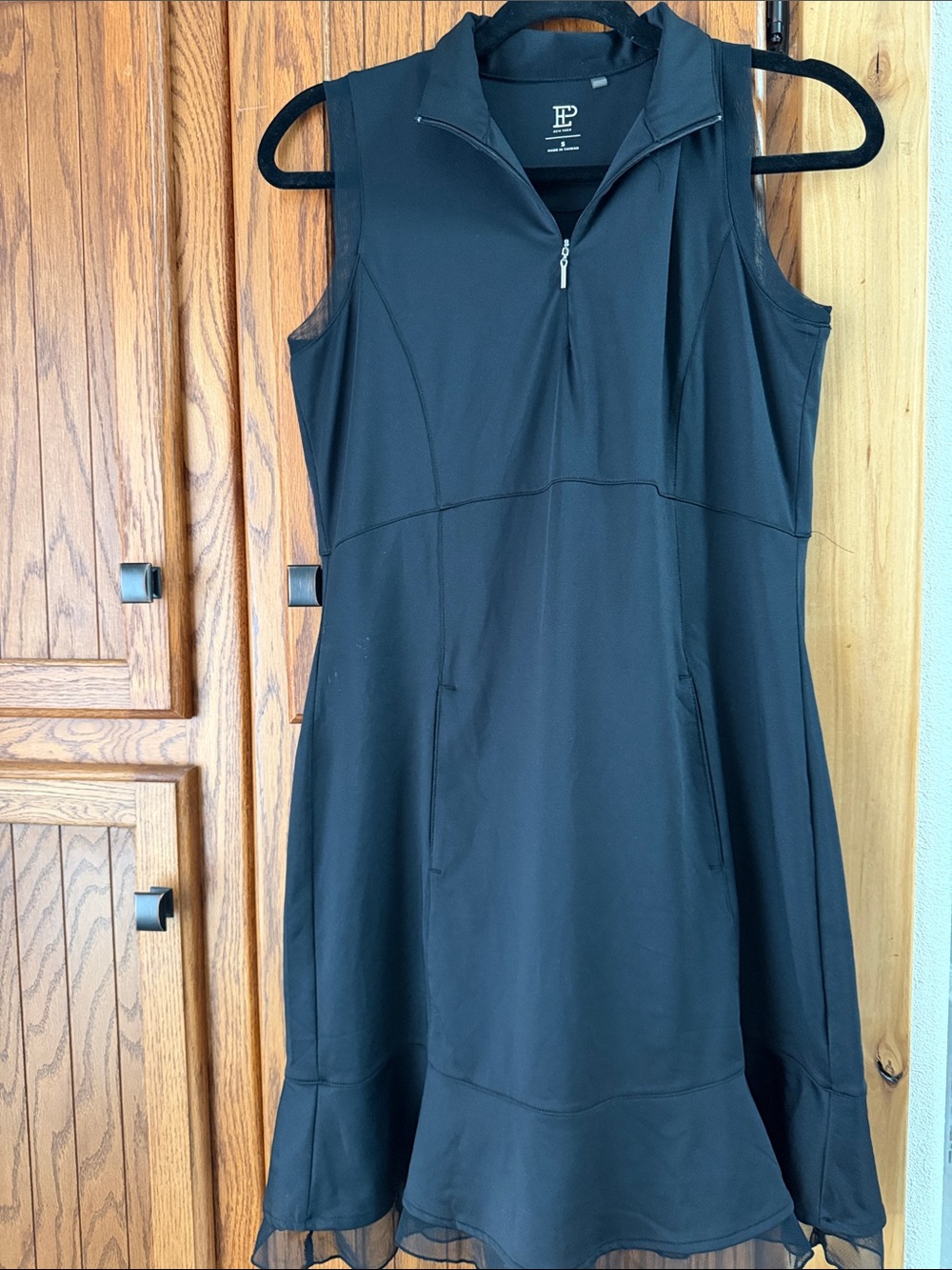 EP Pro Black Sleeveless Zip-Front Athletic Dress